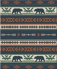 Manta de regalo de lana de oso negro reversible rústica cabaña decoración del hogar osos