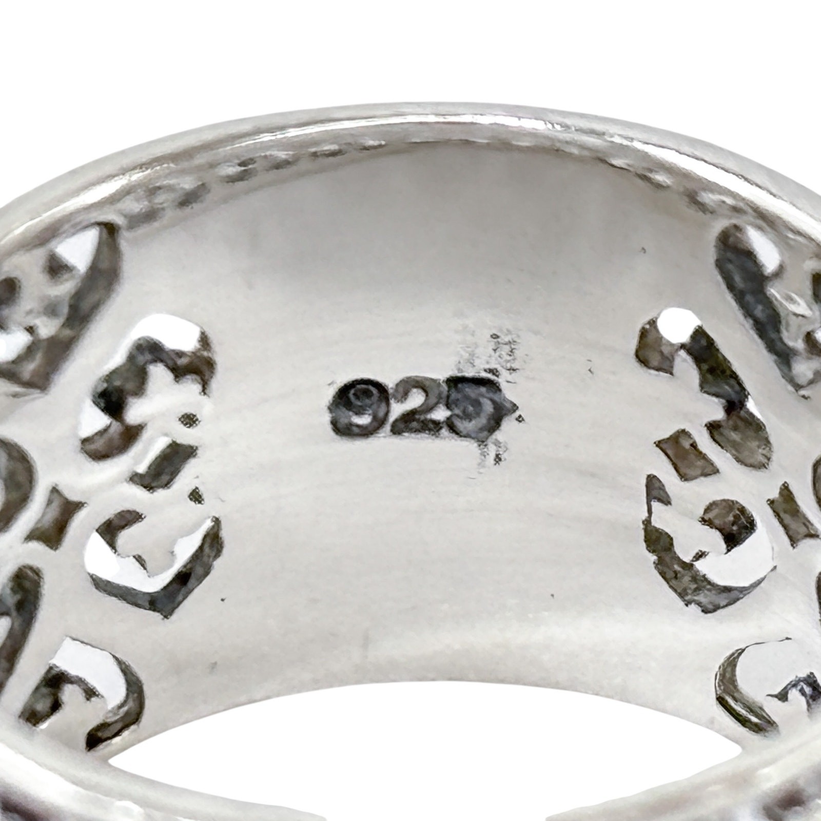 Oxidized Heart Cross Pattern Ring | Vintage Sterl… - image 6