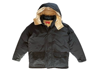 Vintage Y2K Supreme Black Down Hooded Parka Large