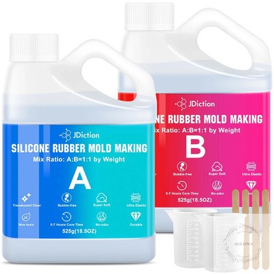 Silicone Mold Making Kit 2.32lb(37oz) Super Elastic Liquid Silicone Rubber Fast