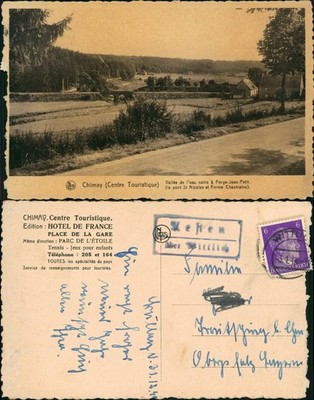 Postcard Chimay Vallée de l'eau noire à Forge-Jean-Petit 1944