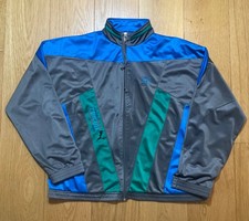 Puma Circuit Track Jacket Grey Blue Green Full Zip Retro Size 40/L