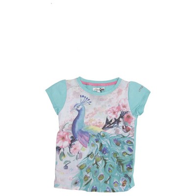 Noa Noa, T-shirt, Größe: 98/104, Blau/Mehrfarbig, Baumwolle/Elasthan, Print #mKq