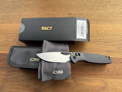 CJRB Acacia J1952BK Crossbar Lock Knife Black G10 Handle Folding Blade 3.5''