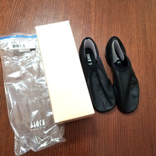 Bloch Black Leather Slip On Dance Jazz Hip Hop Neo Flex Shoes Sz 5.5 NWT