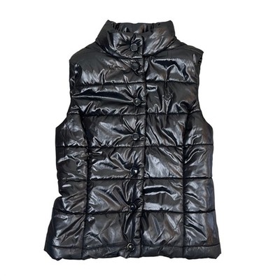 Converse One Star Puffer Vest Black Quilted Full Zip XS