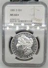 1881 S Morgan Silver Dollar NGC MS 66* (STAR)