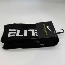 3 Pair Elite Everyday Cushioned Crew Socks Unisex Black Size M