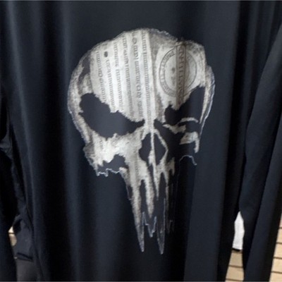 Sport-Tek Punisher Graphic Long Sleeve Athletic Shirt Black Men's Size M