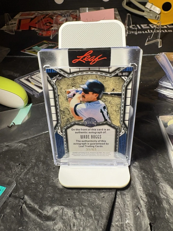 2025 Leaf a Bronx Legacy - Autógrafos Wade Boggs #BA-WB1 prata prismática /65... - Imagem 2 de 2