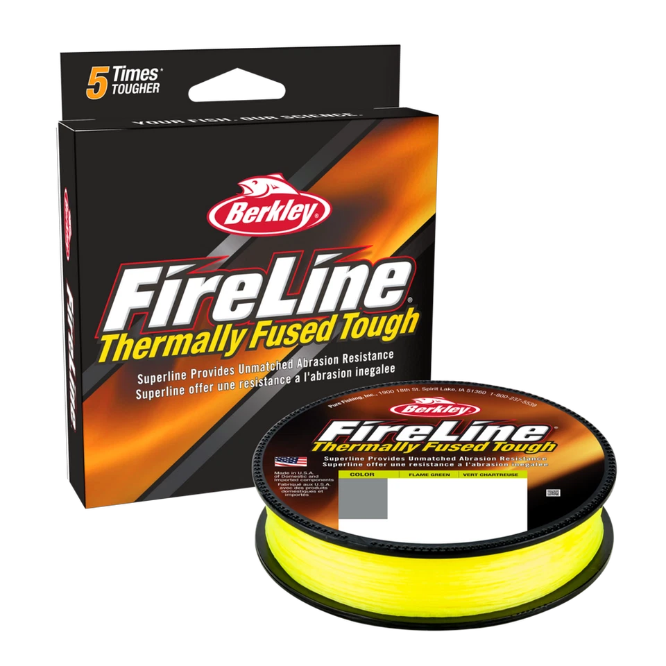 Berkley Fireline Fused Original Flame Verte 40lb 300m / Fil De Pêche Tressé - Photo 1/1