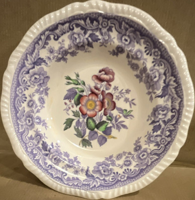 Spode Copeland Mayflower Floral Bowl Ceramic Purple 8''  Bowl England 