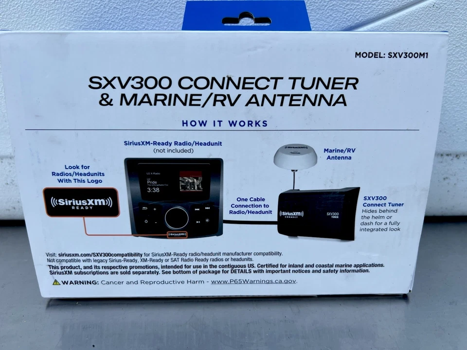 Sintonizador de radio satelital antena RV marina SiriusXM SXV300M1 con cable de extensión Foto 3 de 4