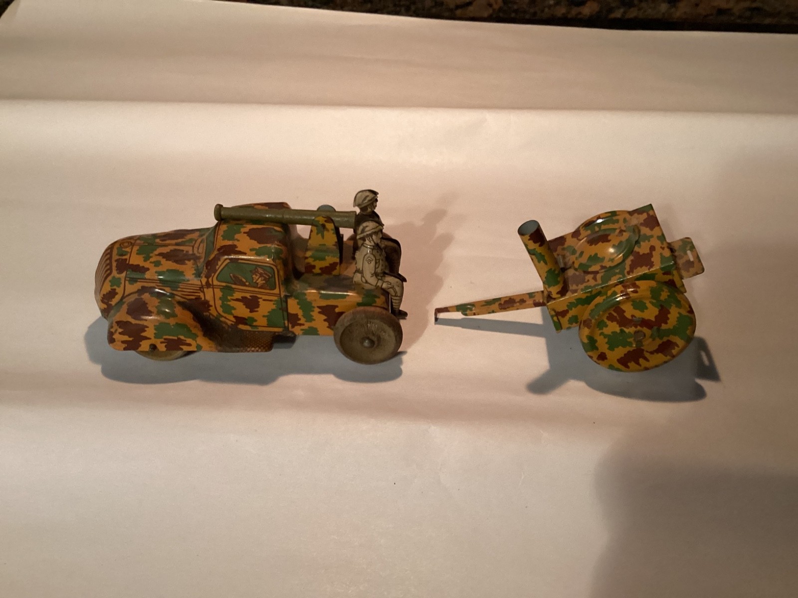 Nice Prewar Arnold Tin German Army Camouflage Truck & Trailer Stove