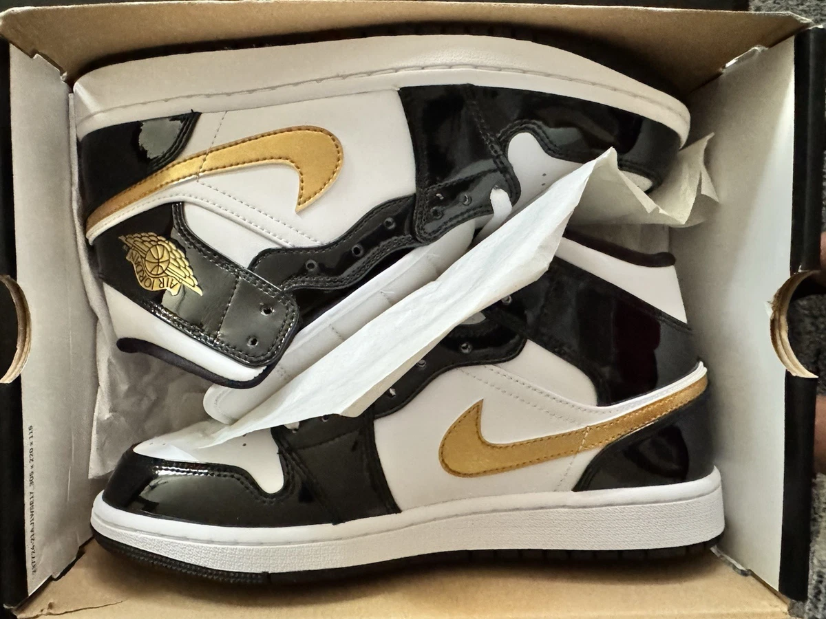 Jordan 1 Mid Black Metallic Gold for Sale | Authenticity