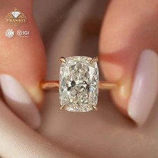 IGI 5 Ct Elongated Cushion EF/VS1 Lab Grown D...