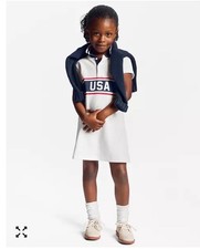 Polo Ralph Lauren Little Girls Team USA Olympic Stretch Mesh Polo Dress Sz 6