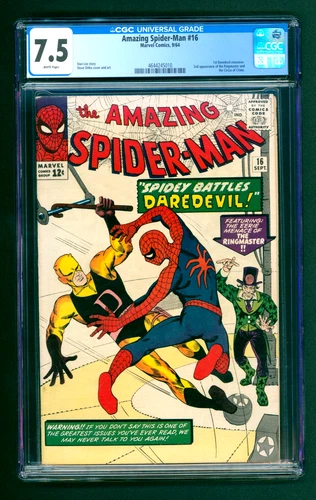 Amazing Spider-Man #16 - Early Daredevil Crossover, CGC 7.5 (Marvel, 1964)