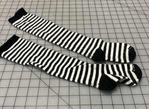 Repro 18th-19th Century Children's 2T-3TBlack and White Cotton Stockings