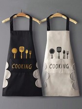Waterproof Oil Proof PVC Apron With Pocket Butcher Chefs Kitchen Cook BBQ Unisex