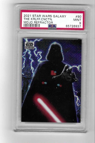 THE KARLOFF CONNECTION 2021 TOPPS STAR WARS GALAXY MOJO REFRACTOR #90 /50  PSA 9
