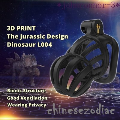 2023 NEW Jurassic Design Breathable Cage 2 Types Rings Male Chastity Device