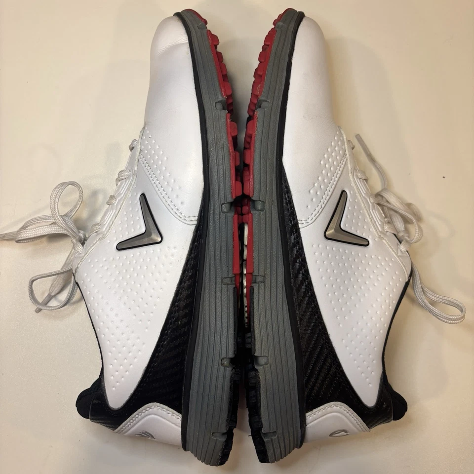 Zapatos de golf Callaway Balboa para hombre talla 9 D cuero blanco CG107WT Foto 3 de 4