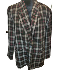 Vintage 80s/90s Black/Pink Plaid Oversized Single Button Blazer MP Preppy Spring