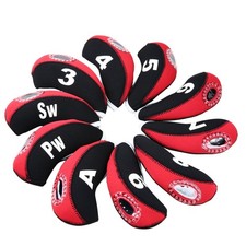 10pcs/Set Golf Iron Club Head Covers with Numbers Neoprene Top Window Iron Co...
