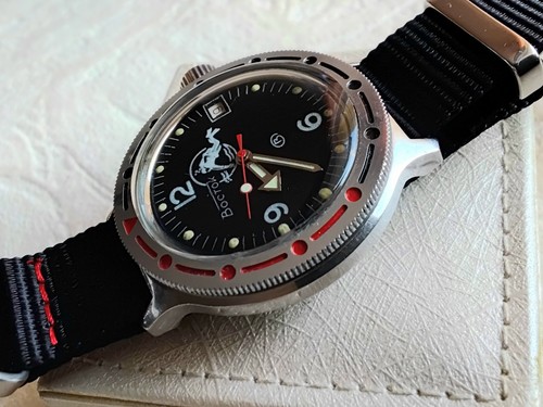 Russian Vostok amphibian divers watch, cal. 2416.B, black dial, steel case - Picture 3 of 7