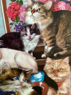 NEW Master Pieces 1000 Pc Jigsaw Puzzle Furry Friends Cats With Bonus Poster