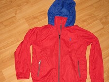 RALPH LAUREN POLO Jacket Windbreaker Boy's Sz 6 Hooded Red Blue Pony Logo