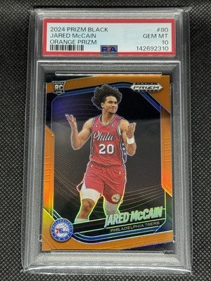 2024-25 Panini Prizm Black Jared McCain Orange Prizm /49 PSA 10