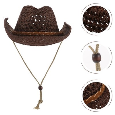 Children Hat, Western Cowgirl Panama Hat, Sun Cap with Wide