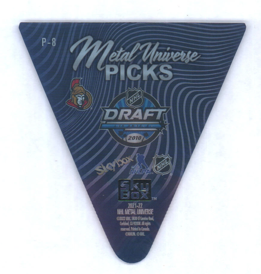 2021-22 UD Skybox Metal Universe Picks Acetate #P-8 Mark Stone - Image 2 of 2