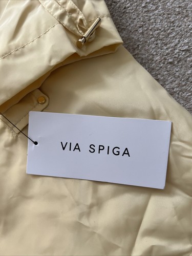 Via Spiga NWT Women Pink Packable Hooded Raincoat Jacket M - Picture 9 of 10
