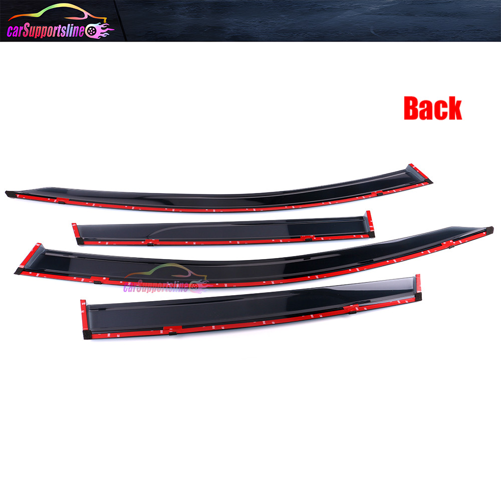 Window Visor Fit For 15-24 Nissan Murano Polycarbonate Shade Vent w/ Chrome Trim