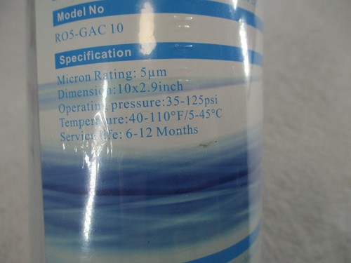 Geekpure Granular Carbon Filter Model RO5-GAC 10 10" X 2.9" 35-125psi Water - Picture 8 of 15