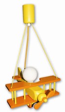 LED Pendelleuchte Flugzeug XXL orange/gelb für E27 Kinderzimmer Deckenlampe