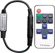 RF Mini Wireless Remote Controller for Single Color 3528 5050 LED Strip Lights, 