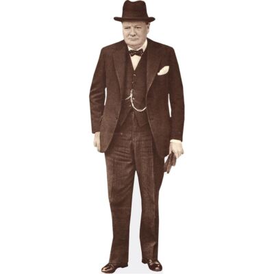 Découpe Carton Winston Churchill + Mini Prime Minister WWII Offert - Neuf