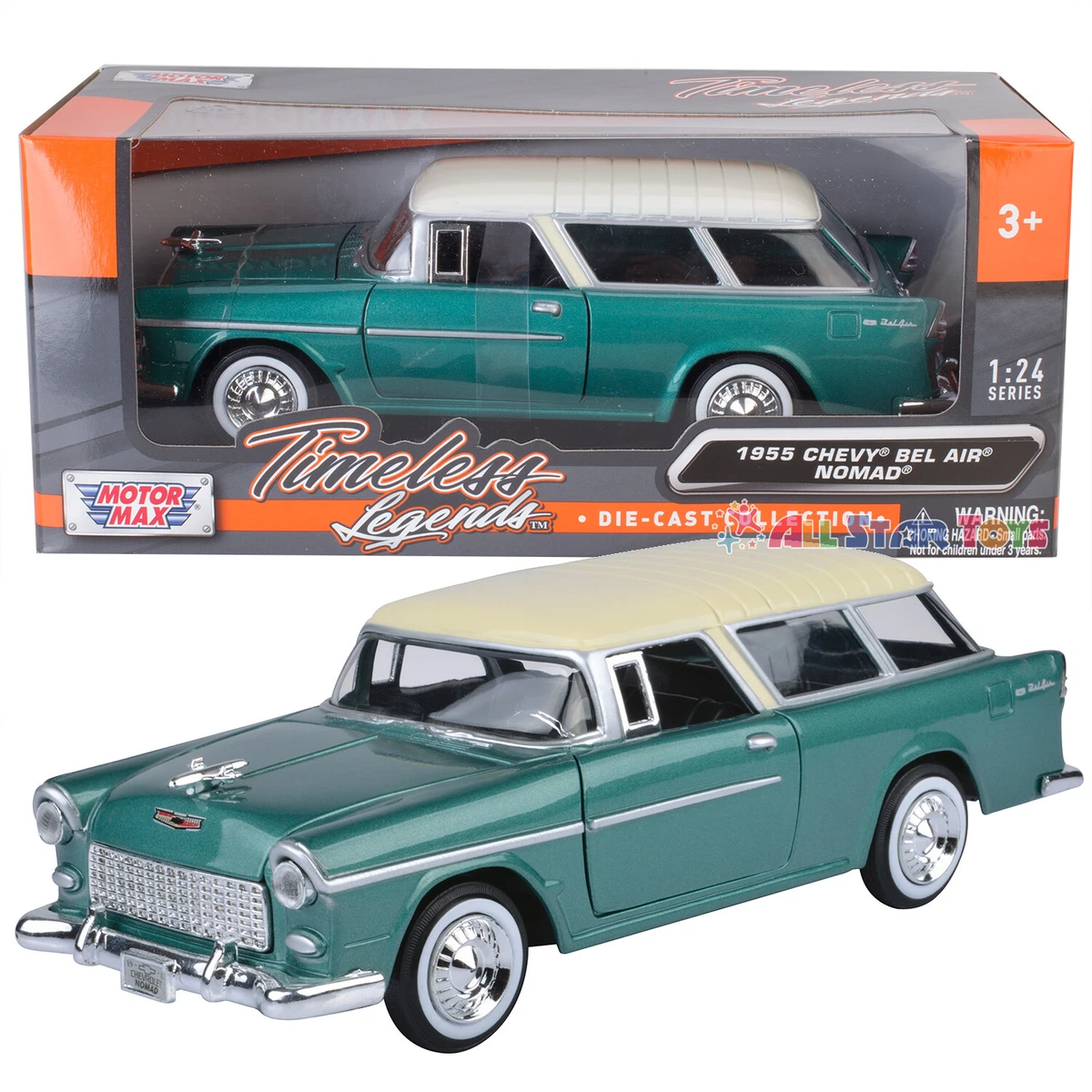MOTORMAX 73248 1955 55 CHEVY BEL AIR NOMAD WAGON 1 24 DIECAST GREEN