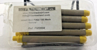 Filtermedia SRL Spray Gun Fine Filter Insert (Yellow) 100 Mesh (Pack of 10)