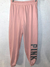 Victoria Secret PINK Sweatpants Pants Women's S oversized Bling Logo campus