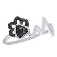 JFL Diamonds & Timepieces Damen Ring 0.17 Ct Schwarzer Diamant Herz
