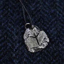 Viking Algiz Rune Letter X or Z Pendant Cord Necklace Asgard Handcrafted Pewter