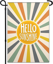 Hello Sunshine Garden Flags for outside 12X18 Double Sided Summer Garden Flag fo
