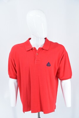Vintage Izod Monogram Laurel Crest Red Short Sleeve Polo Shirt