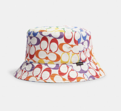 coach Rainbow Signature Bucket Hat NWT Coach Unisex Rainbow Signature Bucket Hat | Mercari main image 4