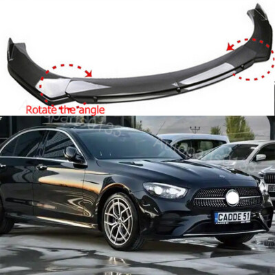 Front Lip Splitter For 16-19 Benz E-Class Sport W213 E200 E300 E400 Carbon Style